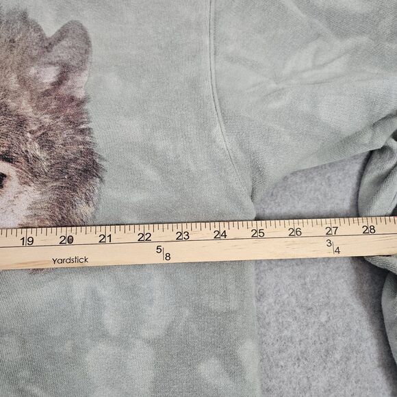 VTG. The Mountain Wolf Tie Dye Grunge Hoodie Sweatshirt Pullover Sz L 90's Y2k - Picture 9 of 11